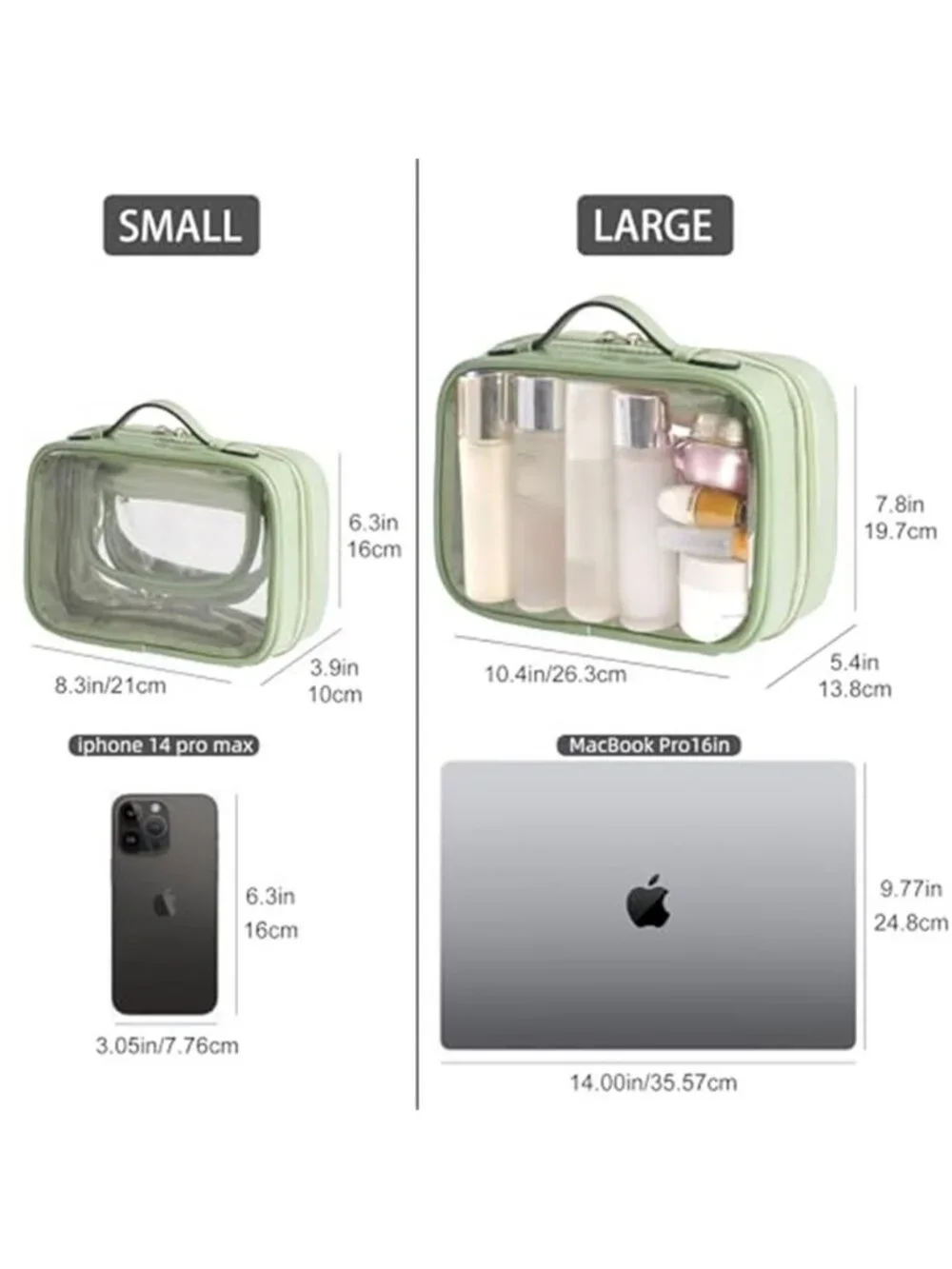 Womens Clear Makeup Bag Travel Cosmetic Organizer Waterproof Toiletry Case Large